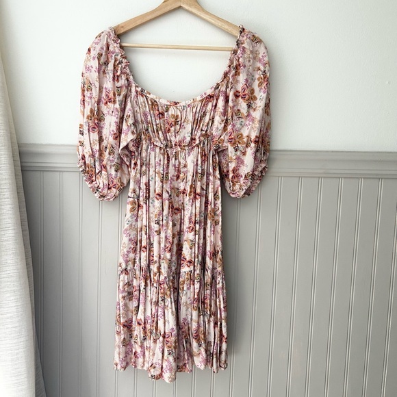 ByTimo Floral Babydoll Mini Dress Small Feather Print - Picture 2 of 7